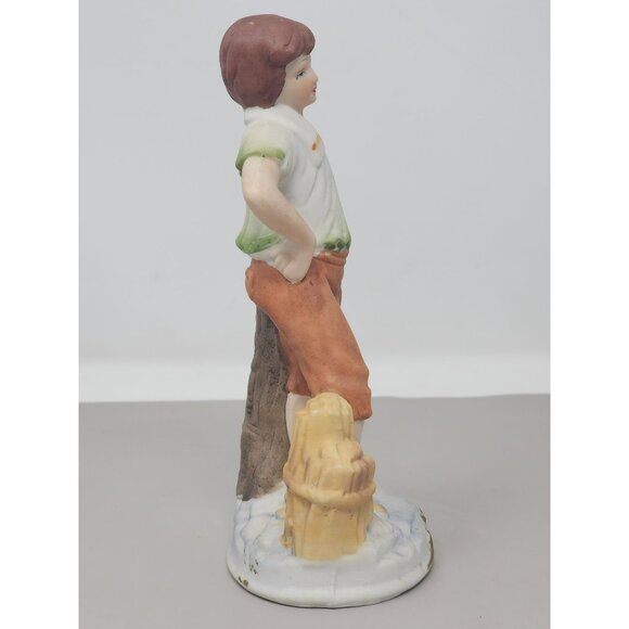Timeless Vintage Sculpure Ceramic Bisque Victorian Boy Porcelain Figurine - Picture 4 of 11